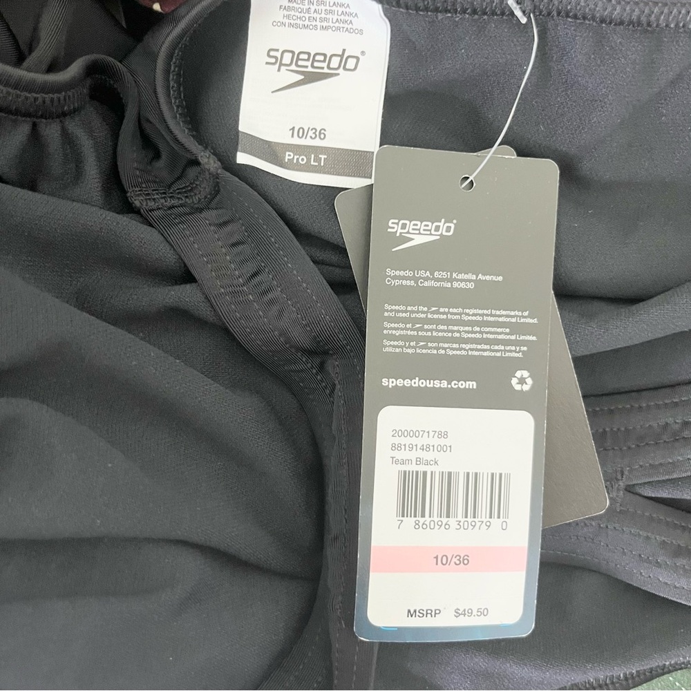 NWT Speedo Women's ProLT Super Proback Solid One Piece Black Bathing Suit 10/36 - Picture 2 of 7